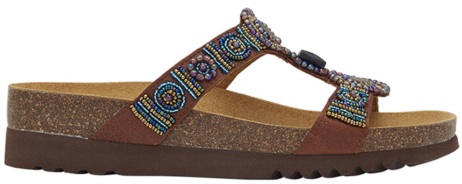 NEW BOGOTA' WEDGE SATIN+BEADS W BROWN 39 - Farmacia Artemisia di Montecuollo Dott. Angelo snc