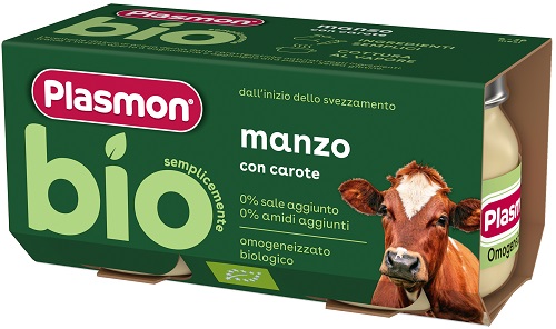 PLASMON BIO OMOGENEIZZATO MANZO CON CAROTE 2 PEZZI - Farmacia Artemisia di Montecuollo Dott. Angelo snc