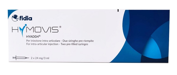 SIRINGA INTRA-ARTICOLARE PRERIEMPITA HYMOVIS HYADD4 ESADECILLAMIDE ACIDO IALURONICO 24MG/3ML 2 PEZZI DA 3 ML NON STERILIZZATO A ETO - Farmacia Artemisia di Montecuollo Dott. Angelo snc