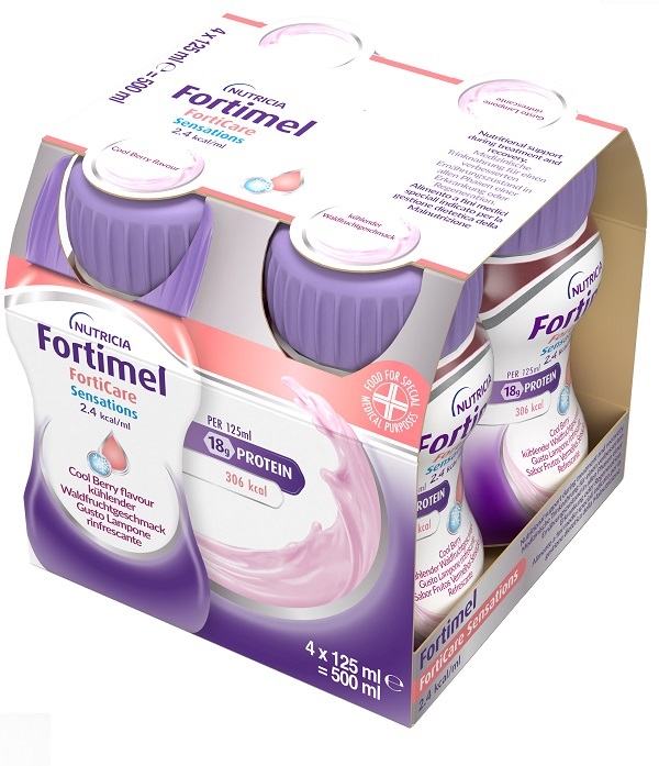 FORTIMEL FORTICARE SENSATION 2,4 KCAL/ML LAMPONE RINFRESCANTE 4 PEZZI DA 125 ML - Farmacia Artemisia di Montecuollo Dott. Angelo snc