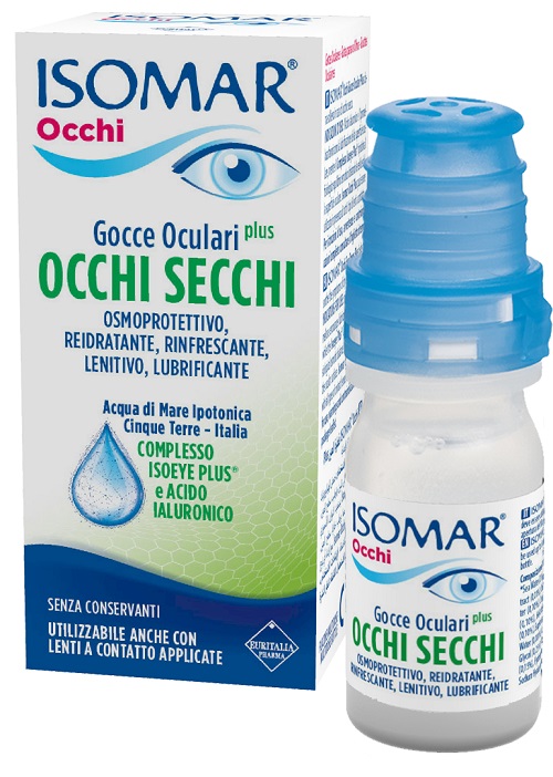 ISOMAR OCCHI SECCHI PLUS GOCCE OCULARI ACIDO IALURONICO 0,20% 10 ML - Farmacia Artemisia di Montecuollo Dott. Angelo snc