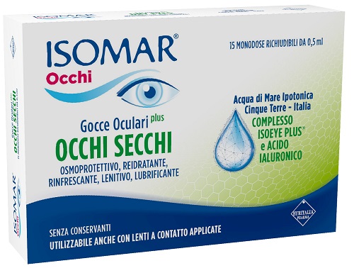 ISOMAR OCCHI SECCHI PLUS GOCCE OCULARI ACIDO IALURONICO 0,20% 15 FLACONCINI - Farmacia Artemisia di Montecuollo Dott. Angelo snc
