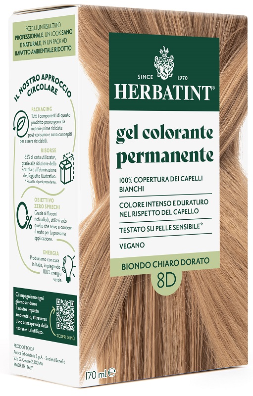 HERBATINT 8D BIONDO CHIARO DORATO 170 ML - Farmacia Artemisia di Montecuollo Dott. Angelo snc