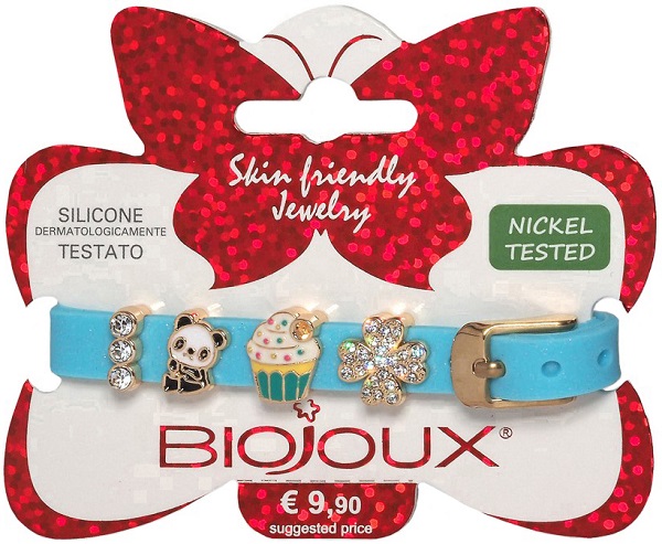 BJB018 BRACCIALE SILICONE LIGHT BLUE GOLD PLATED - Farmacia Artemisia di Montecuollo Dott. Angelo snc