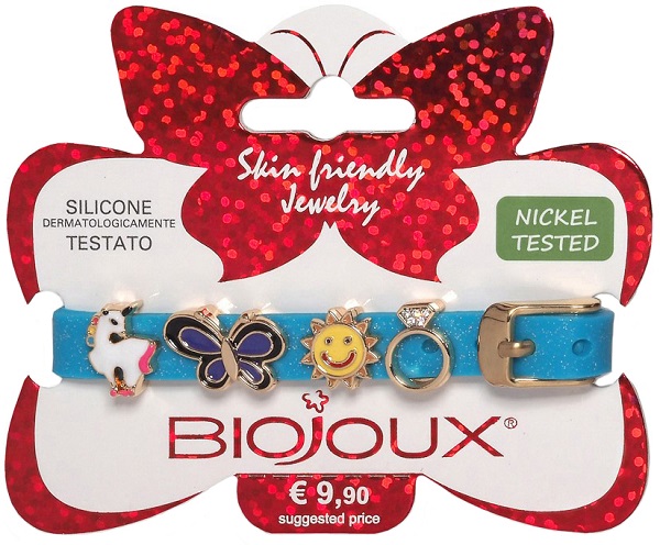 BJB019 BRACCIALE SILICONE BLUE GOLD PLATED - Farmacia Artemisia di Montecuollo Dott. Angelo snc
