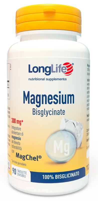 LONGLIFE MAGNESIUM BISGLYCINATE 90 TAVOLETTE DIVISIBILI SENZA GLUTINE - Farmacia Artemisia di Montecuollo Dott. Angelo snc