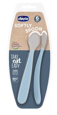 CHICCO CUCCHIAIO IN SILICONE DOPPIO AZZURRO 6M+ - Farmacia Artemisia di Montecuollo Dott. Angelo snc