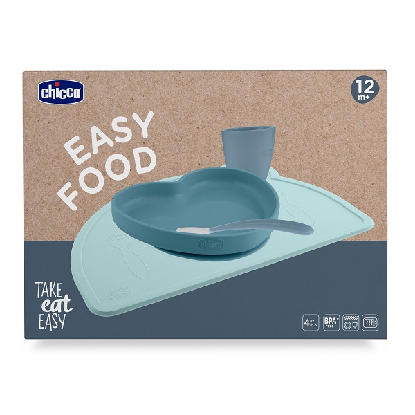 CHICCO EASY FOOD SET PAPPA SILICONE AZZURRO 12M+ - Farmacia Artemisia di Montecuollo Dott. Angelo snc