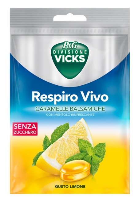 VICKS RESPIRO VIVO CARAMELLE BALSAMICHE LIMONE 72 G CON EDULCORANTI - Farmacia Artemisia di Montecuollo Dott. Angelo snc