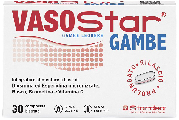 VASOSTAR GAMBE 30 COMPRESSE BISTRATO SENZA GLUTINE SENZA LATTOSIO - Farmacia Artemisia di Montecuollo Dott. Angelo snc